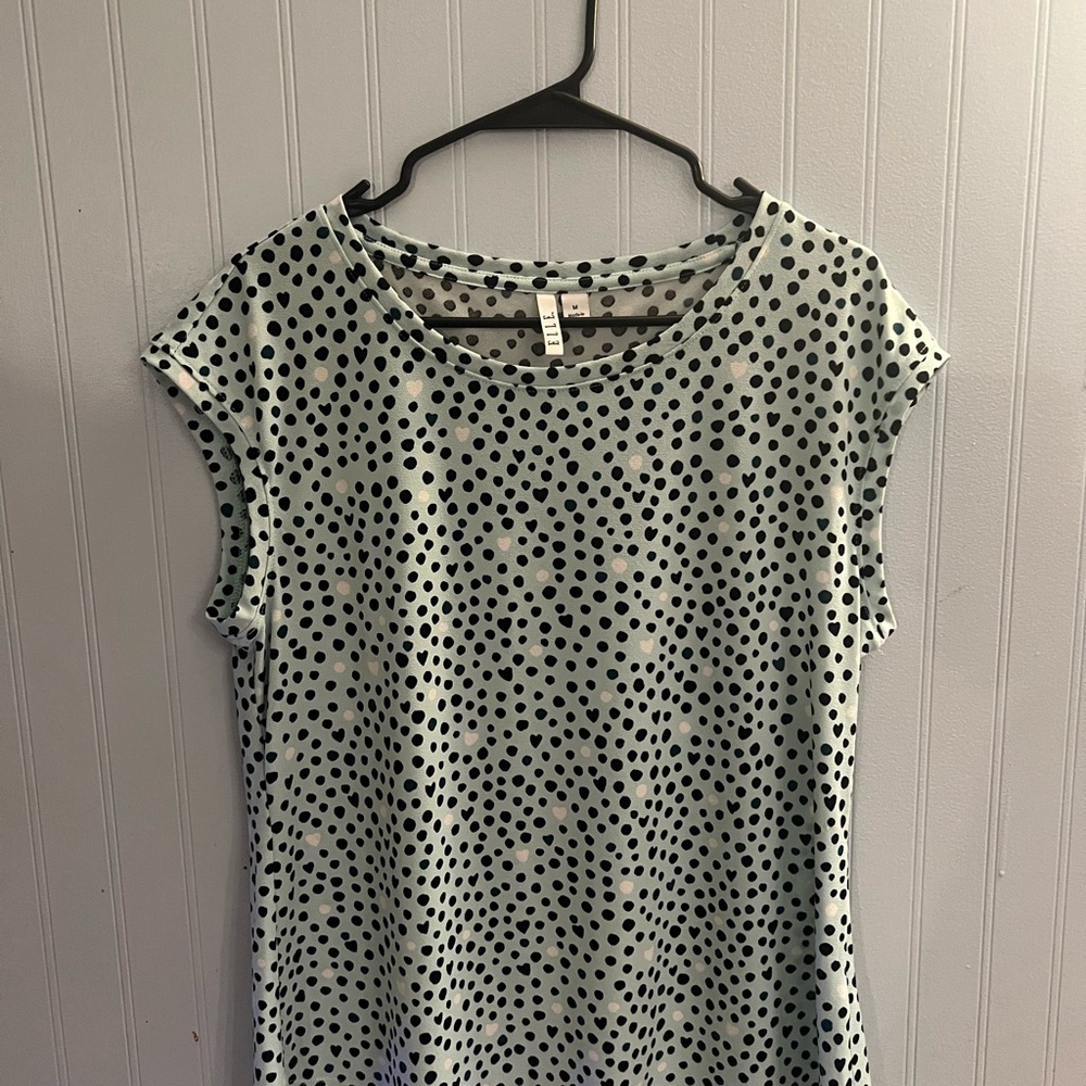 Elle Black and White Polka Dot Blouse